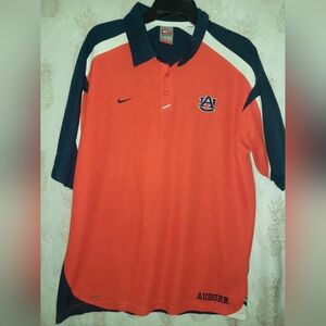 Nike Auburn Orange and Navy Polo Shirt Size Large